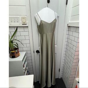 Show Me Your Mumu Faith Maxi Dress - Moss Green Luxe Satin -Small